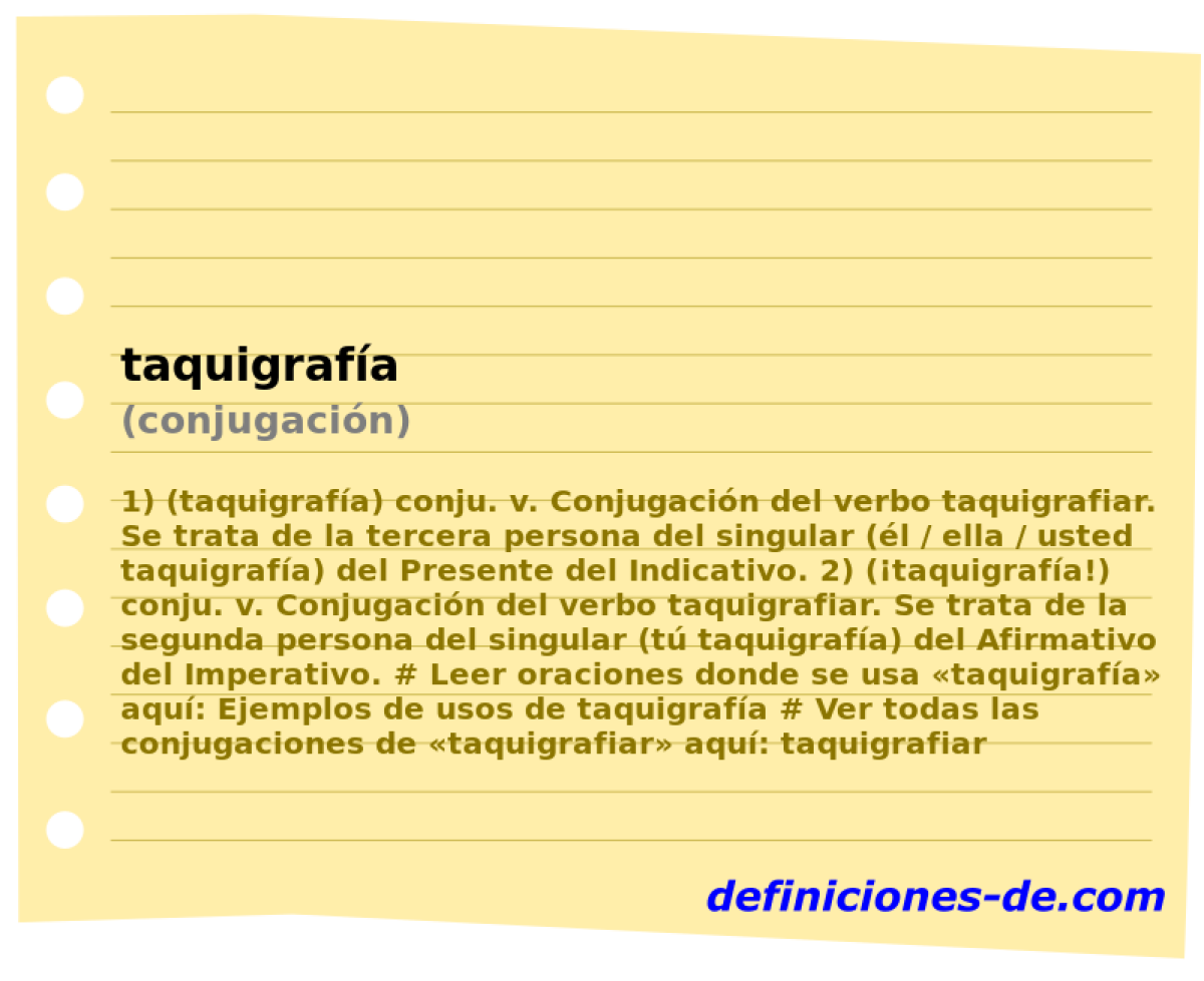 taquigrafa (conjugacin)