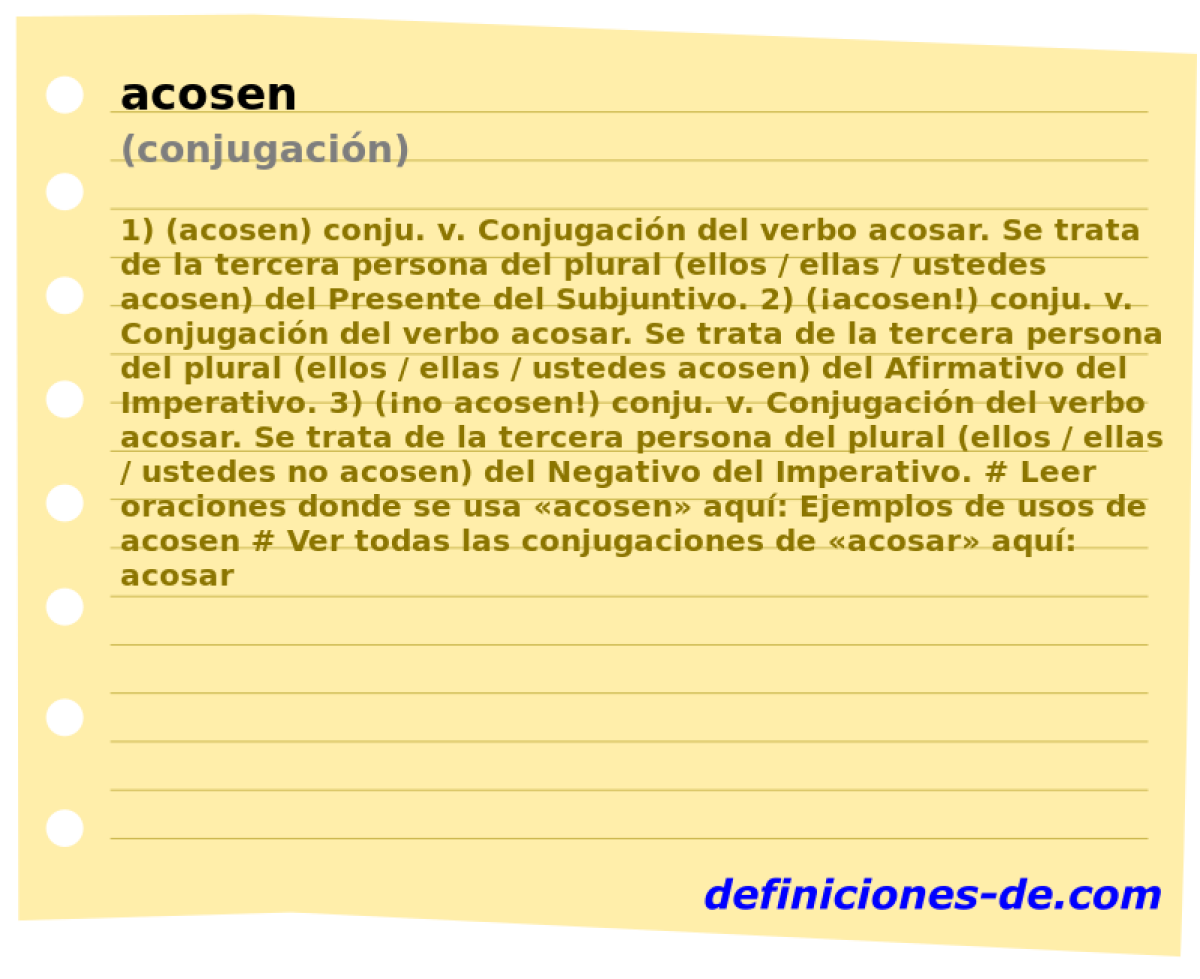 acosen (conjugacin)