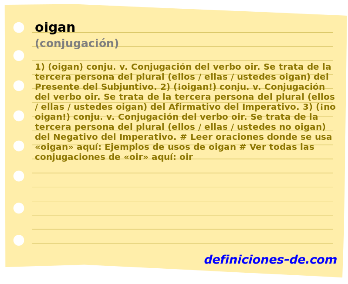 oigan (conjugacin)