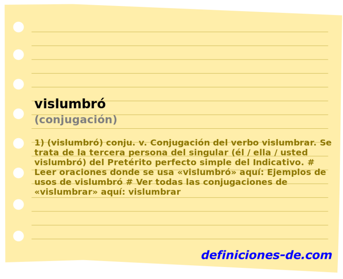 vislumbr (conjugacin)