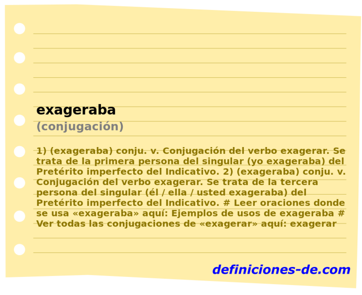 exageraba (conjugacin)