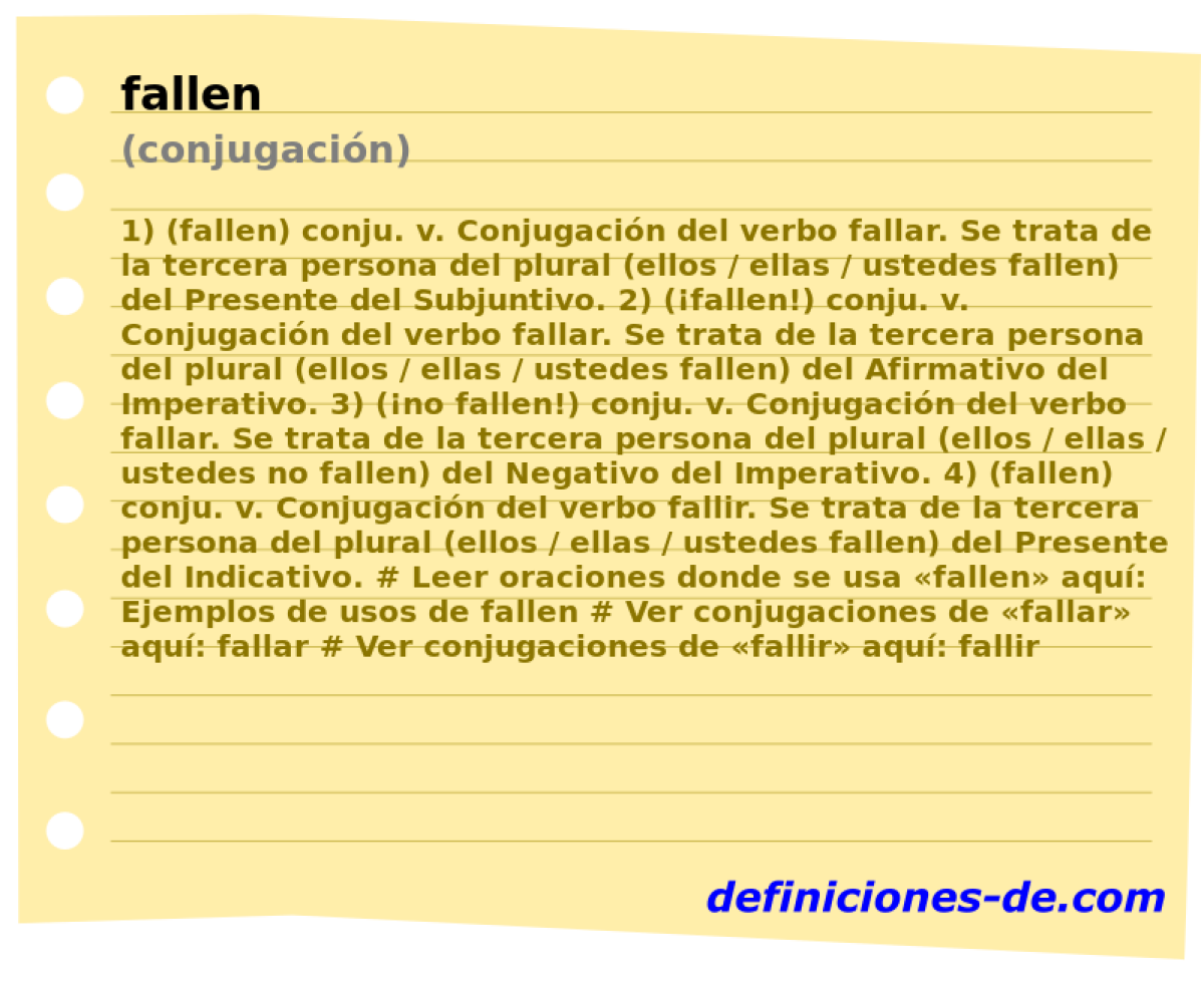 fallen (conjugacin)