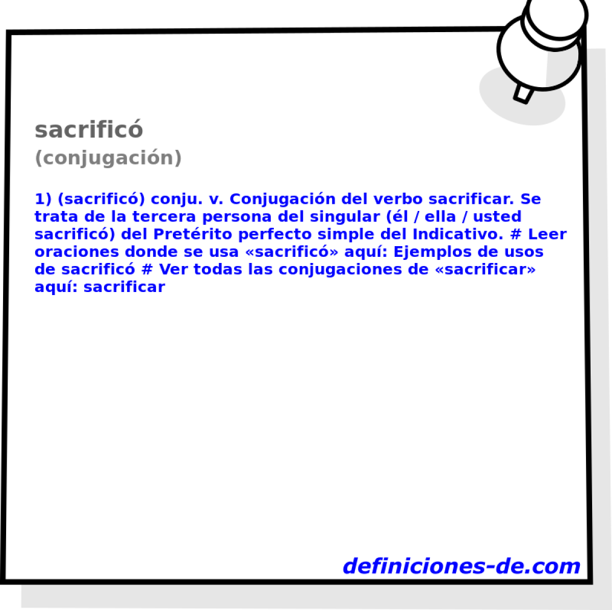 sacrific (conjugacin)