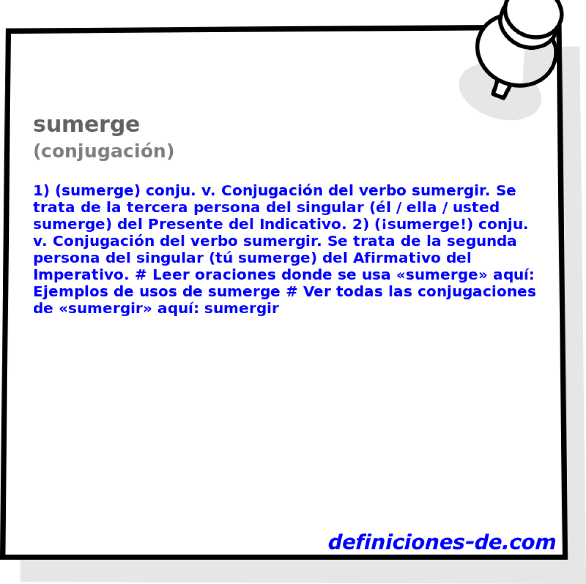 sumerge (conjugacin)
