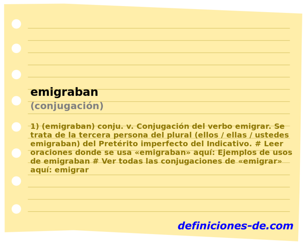 emigraban (conjugacin)