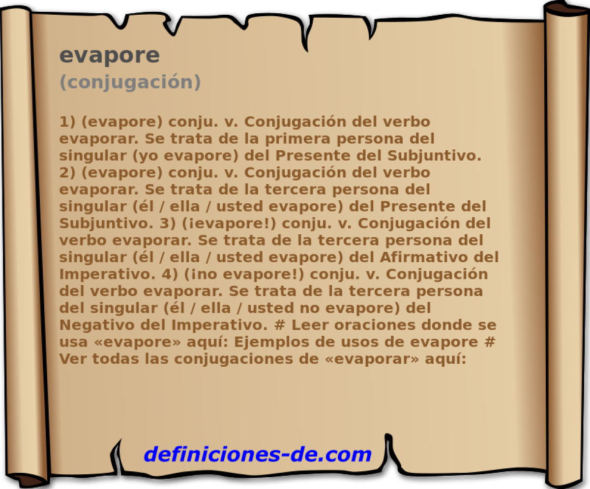 evapore (conjugacin)