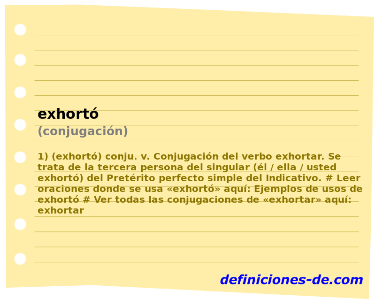 exhort (conjugacin)