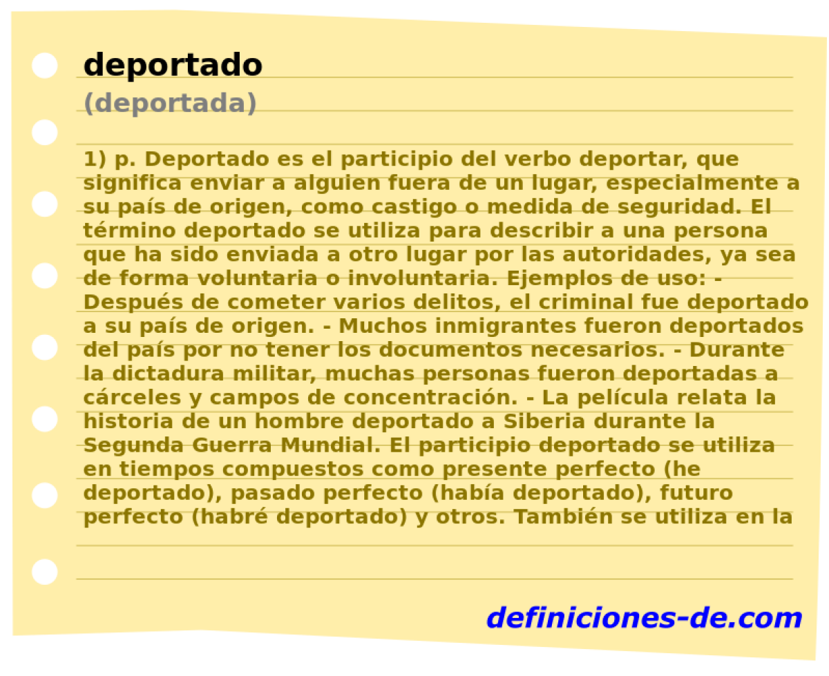 deportado (deportada)