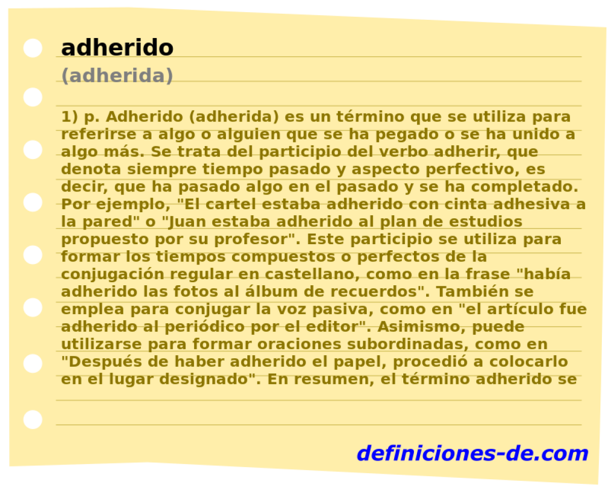 adherido (adherida)
