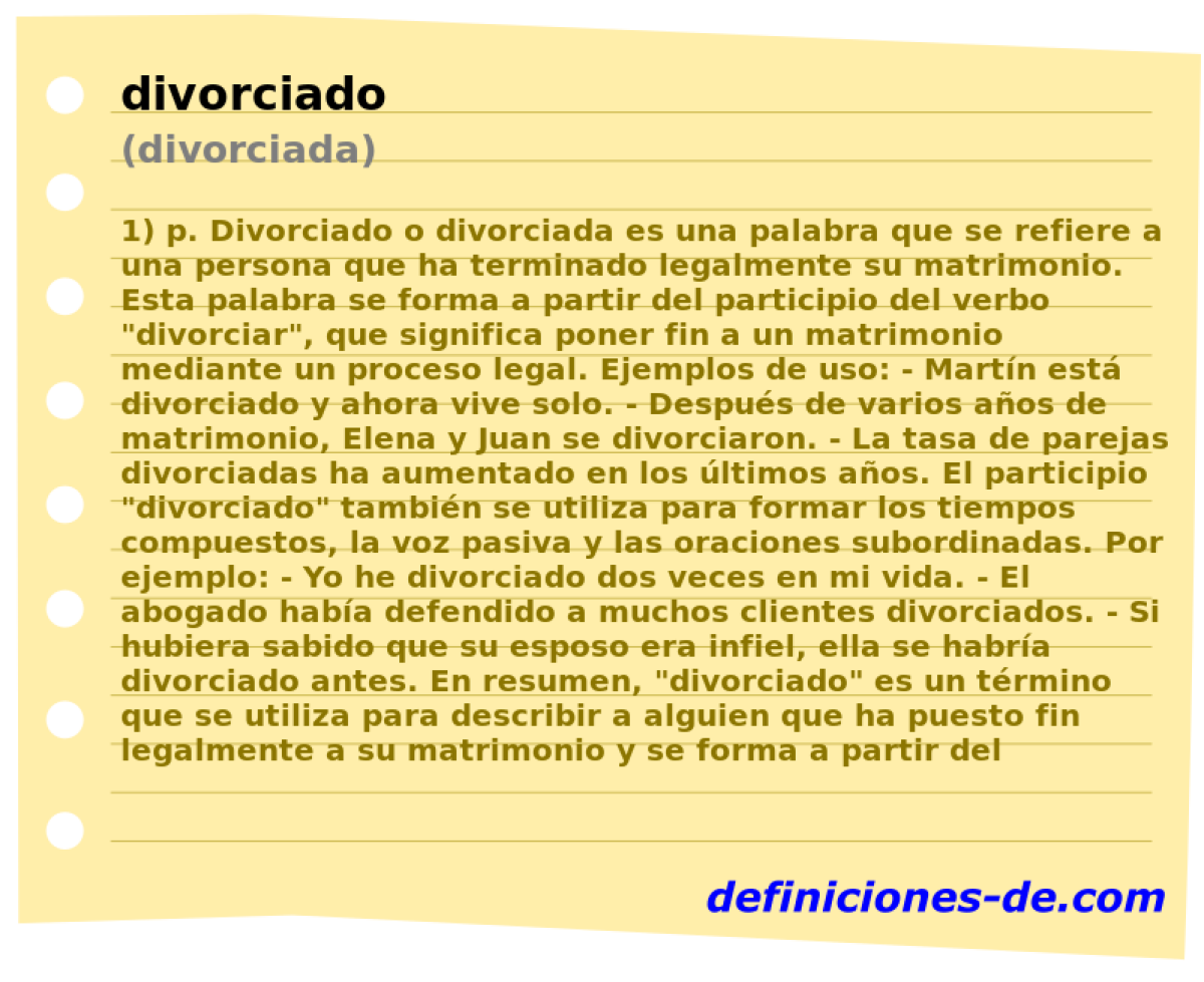 divorciado (divorciada)
