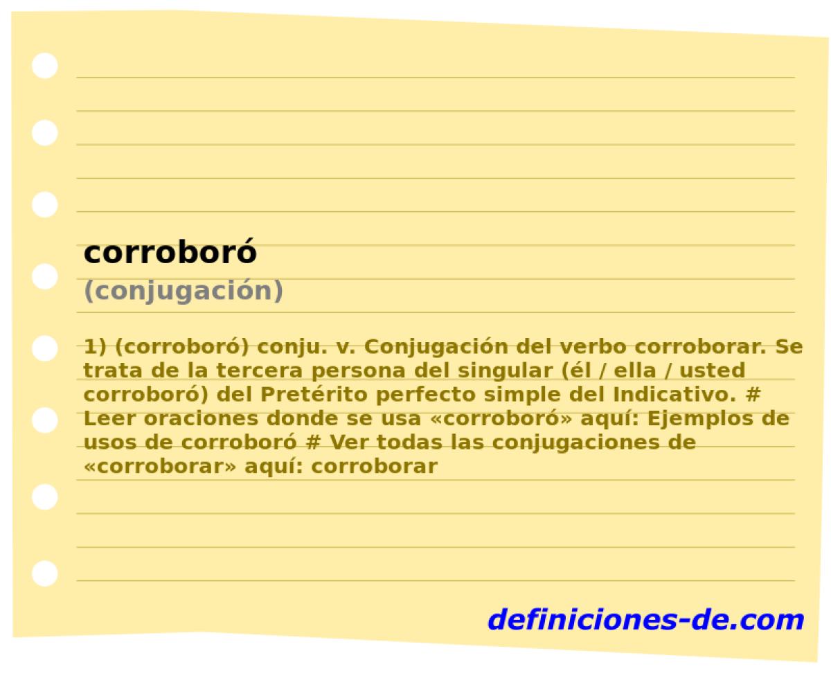 corrobor (conjugacin)
