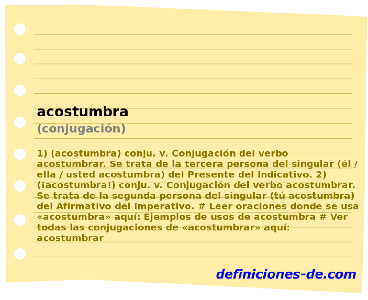 acostumbra (conjugacin)
