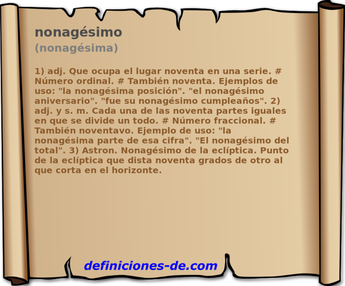 nonagsimo (nonagsima)
