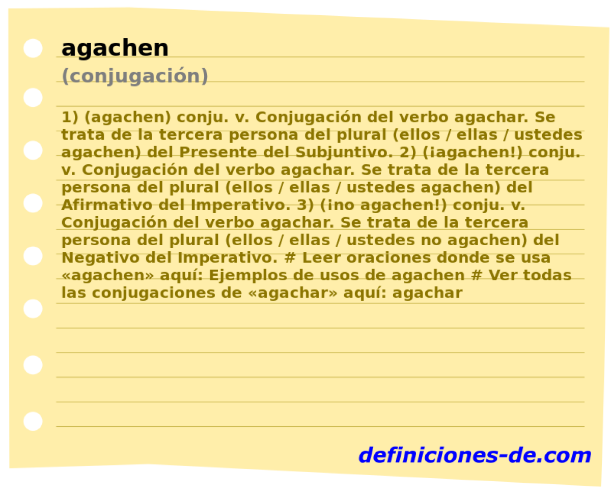 agachen (conjugacin)
