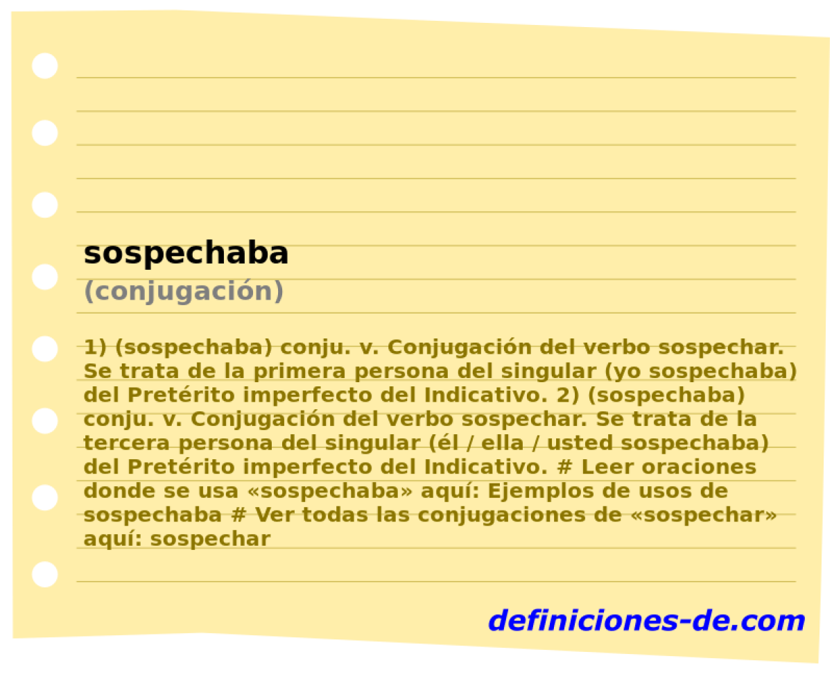 sospechaba (conjugacin)