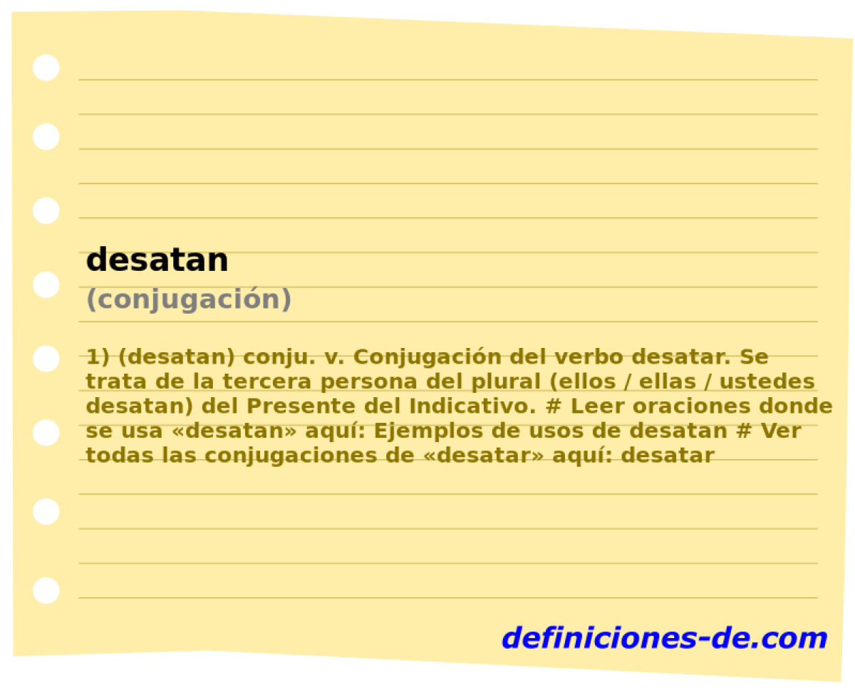 desatan (conjugacin)