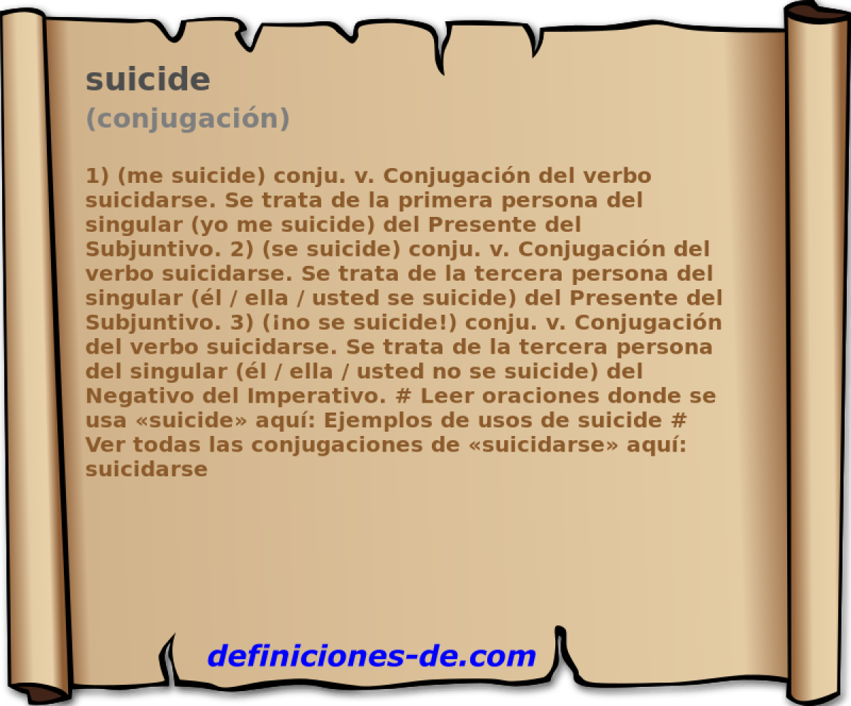 suicide (conjugacin)