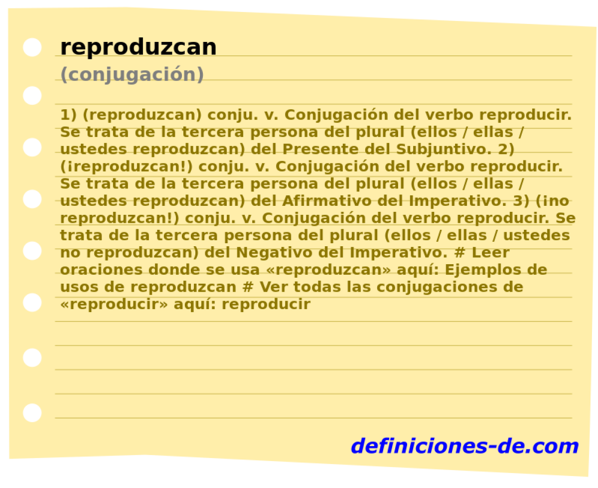 reproduzcan (conjugacin)