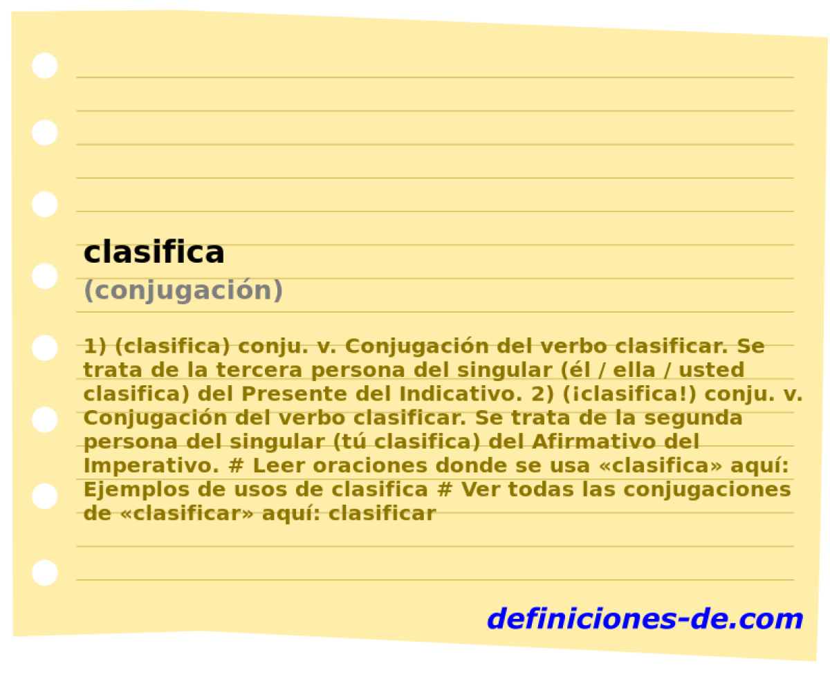 clasifica (conjugacin)