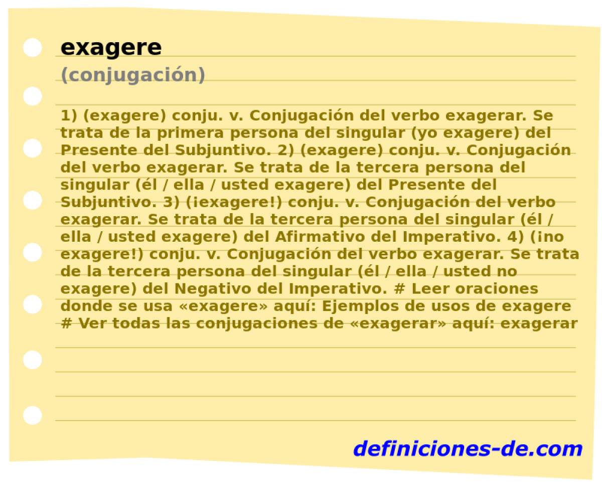 exagere (conjugacin)