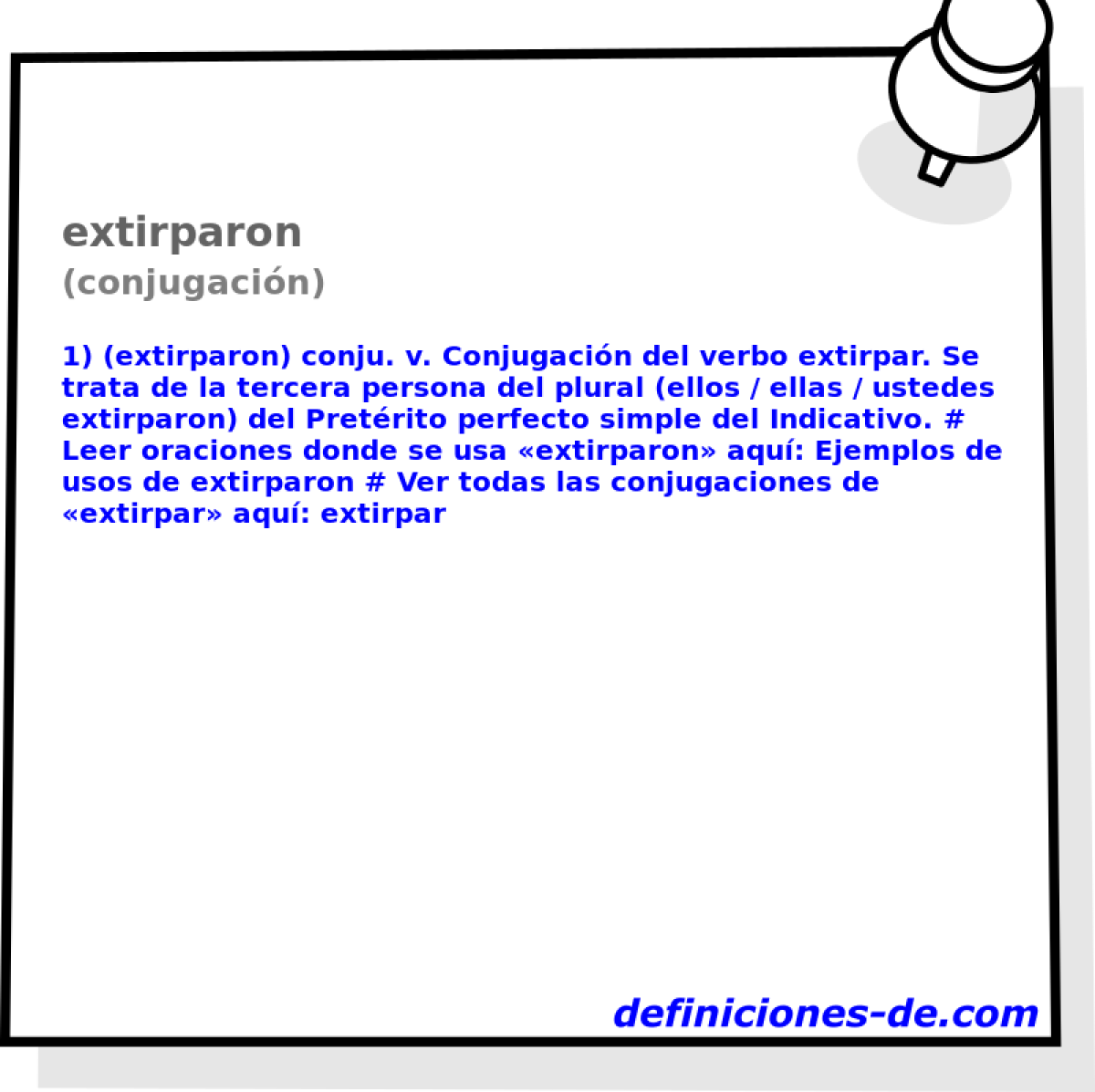 extirparon (conjugacin)