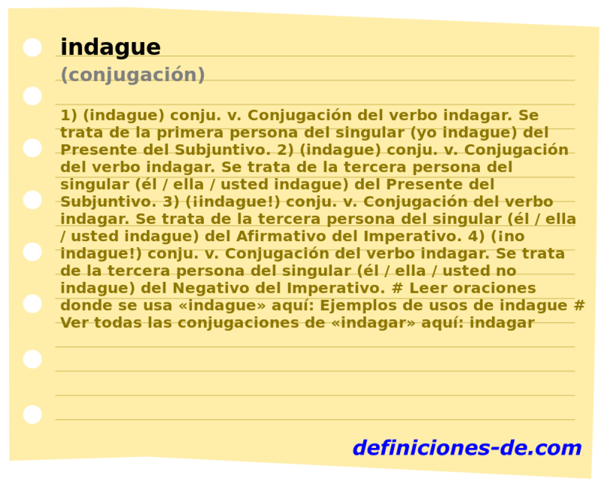 indague (conjugacin)