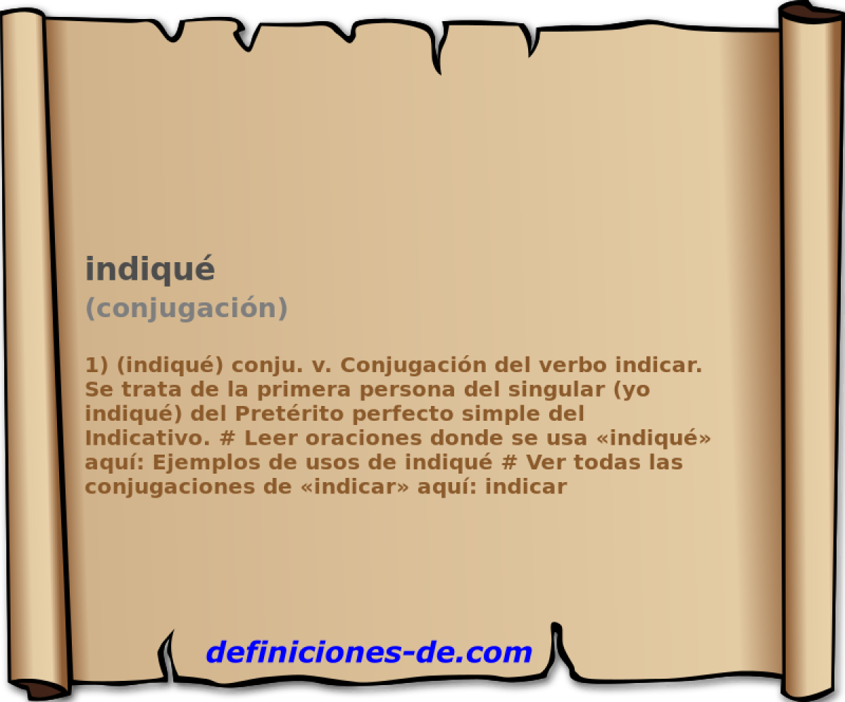 indiqu (conjugacin)