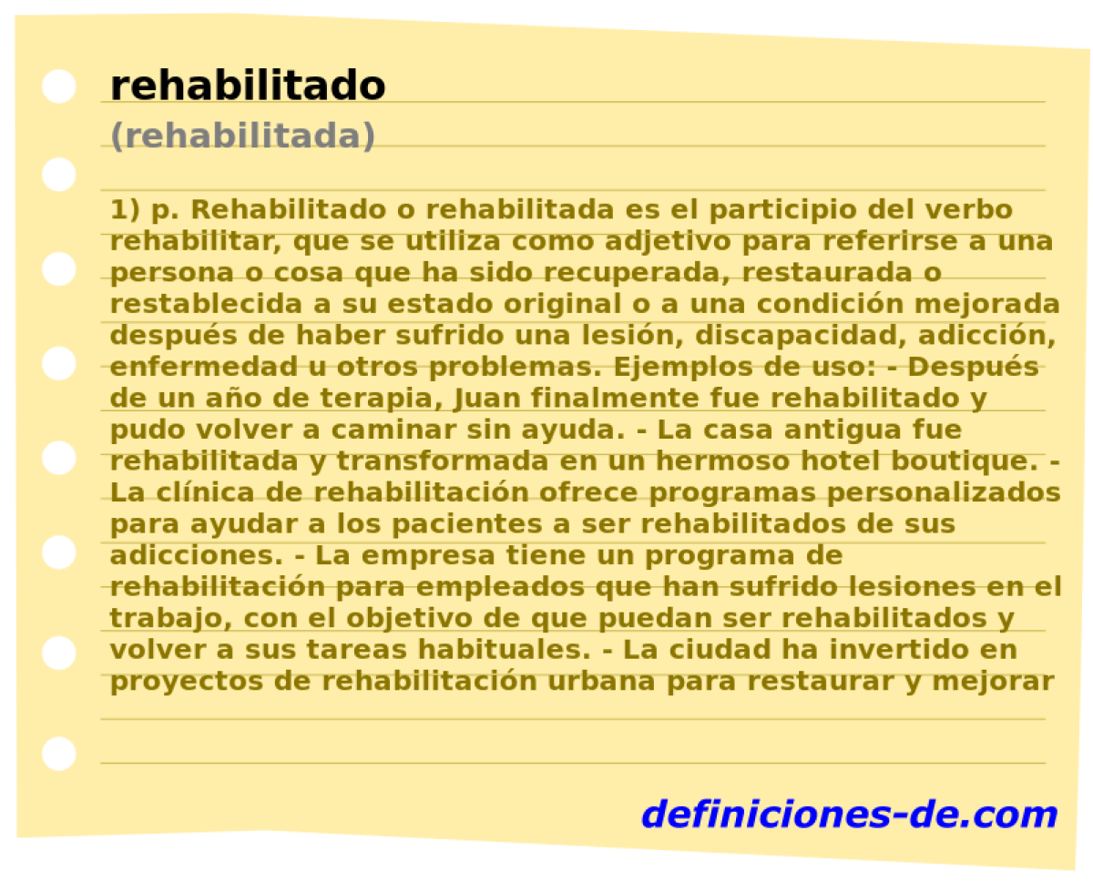 rehabilitado (rehabilitada)
