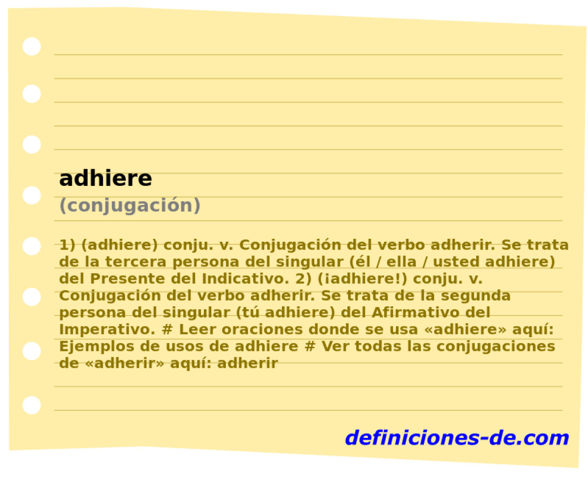 adhiere (conjugacin)