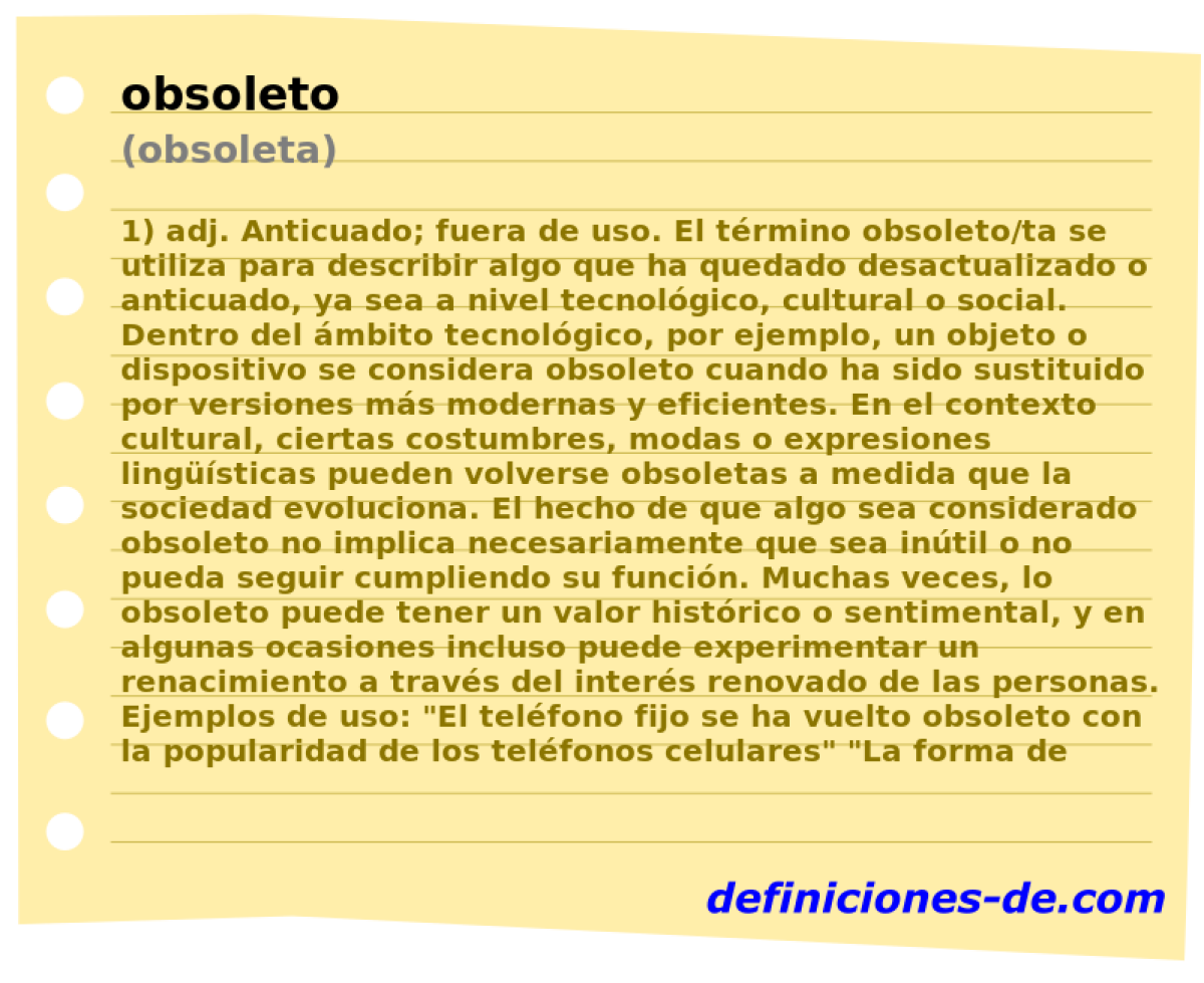 obsoleto (obsoleta)