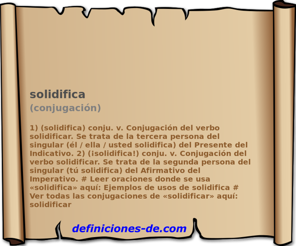 solidifica (conjugacin)