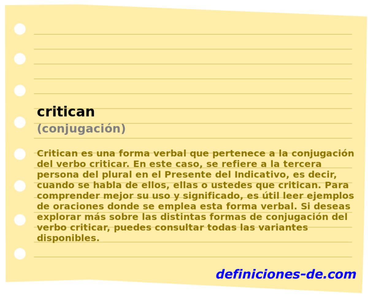 critican (conjugacin)