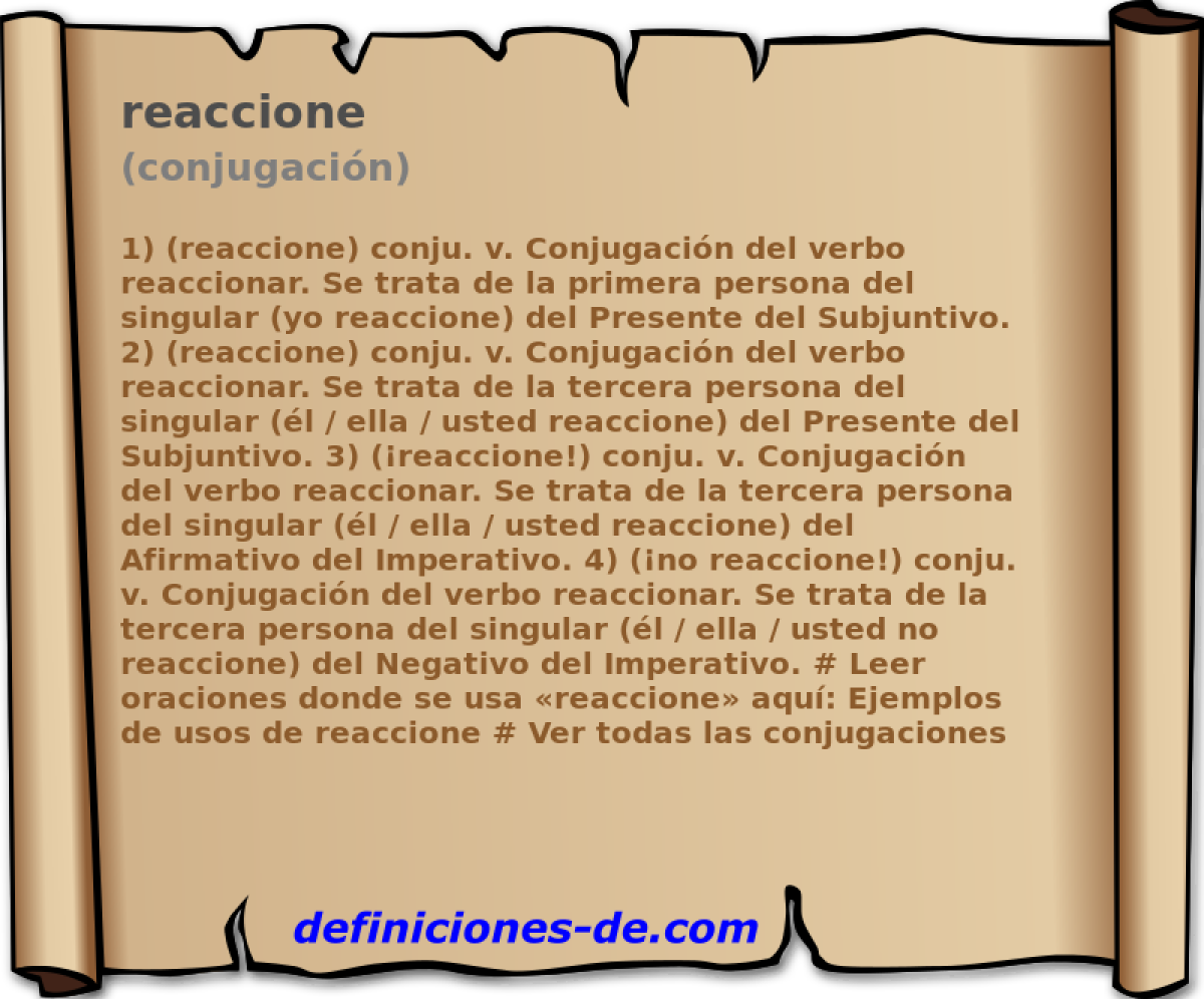 reaccione (conjugacin)