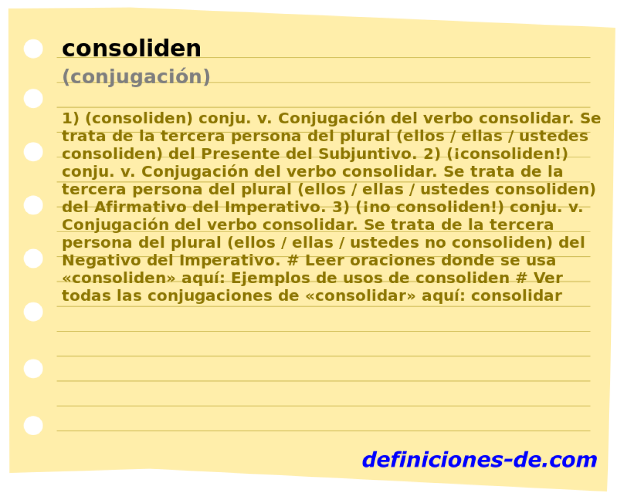 consoliden (conjugacin)