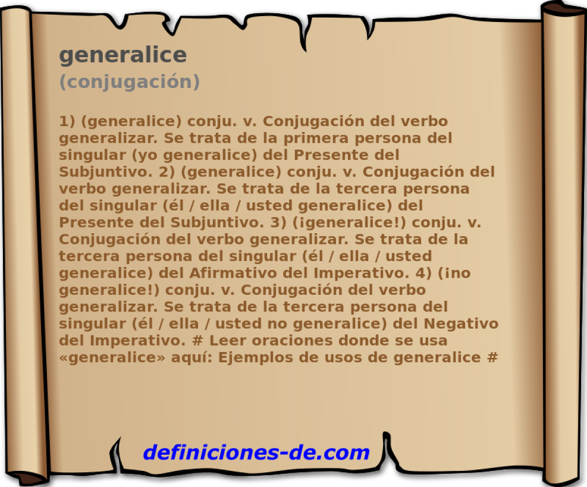 generalice (conjugacin)