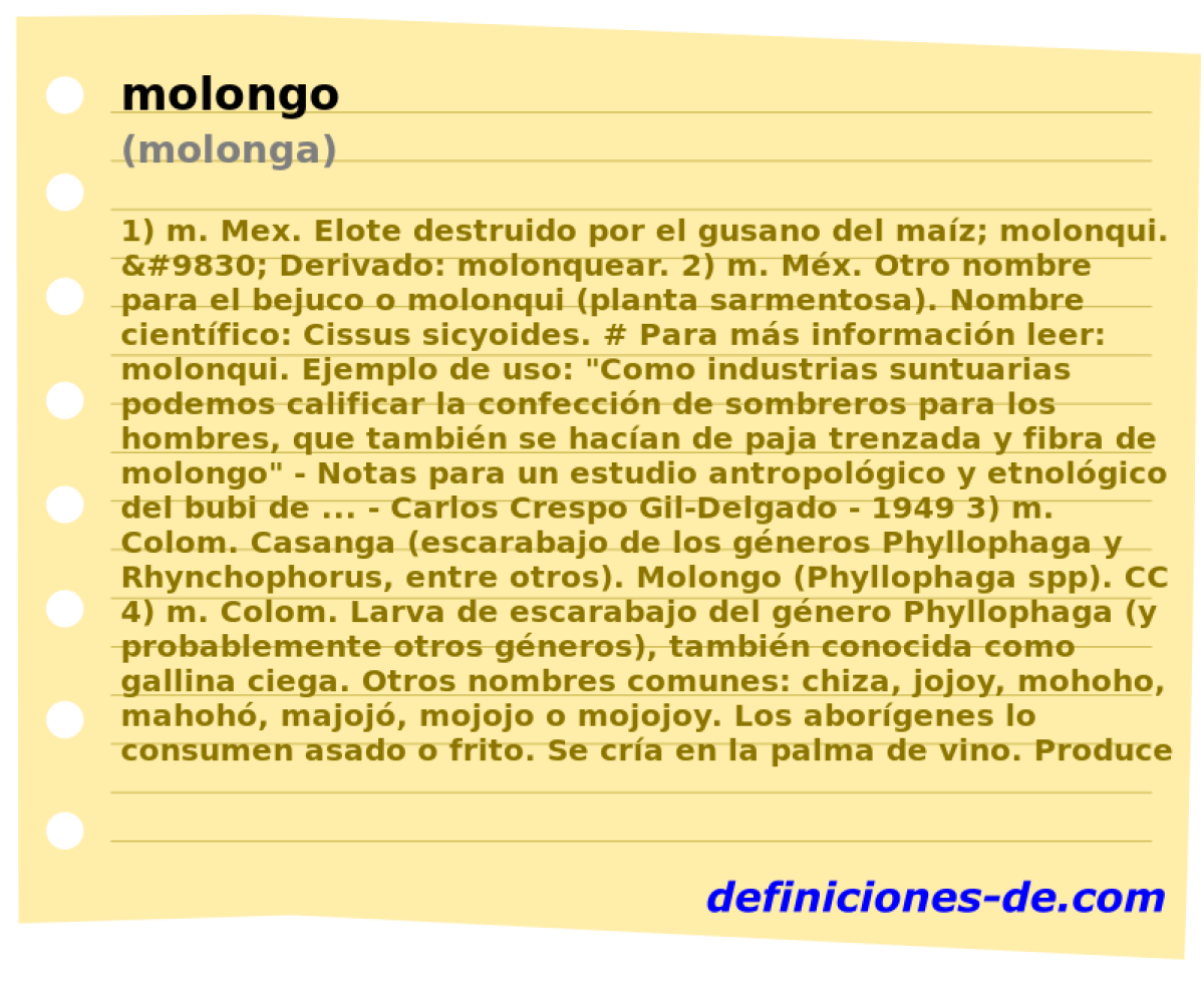 molongo (molonga)
