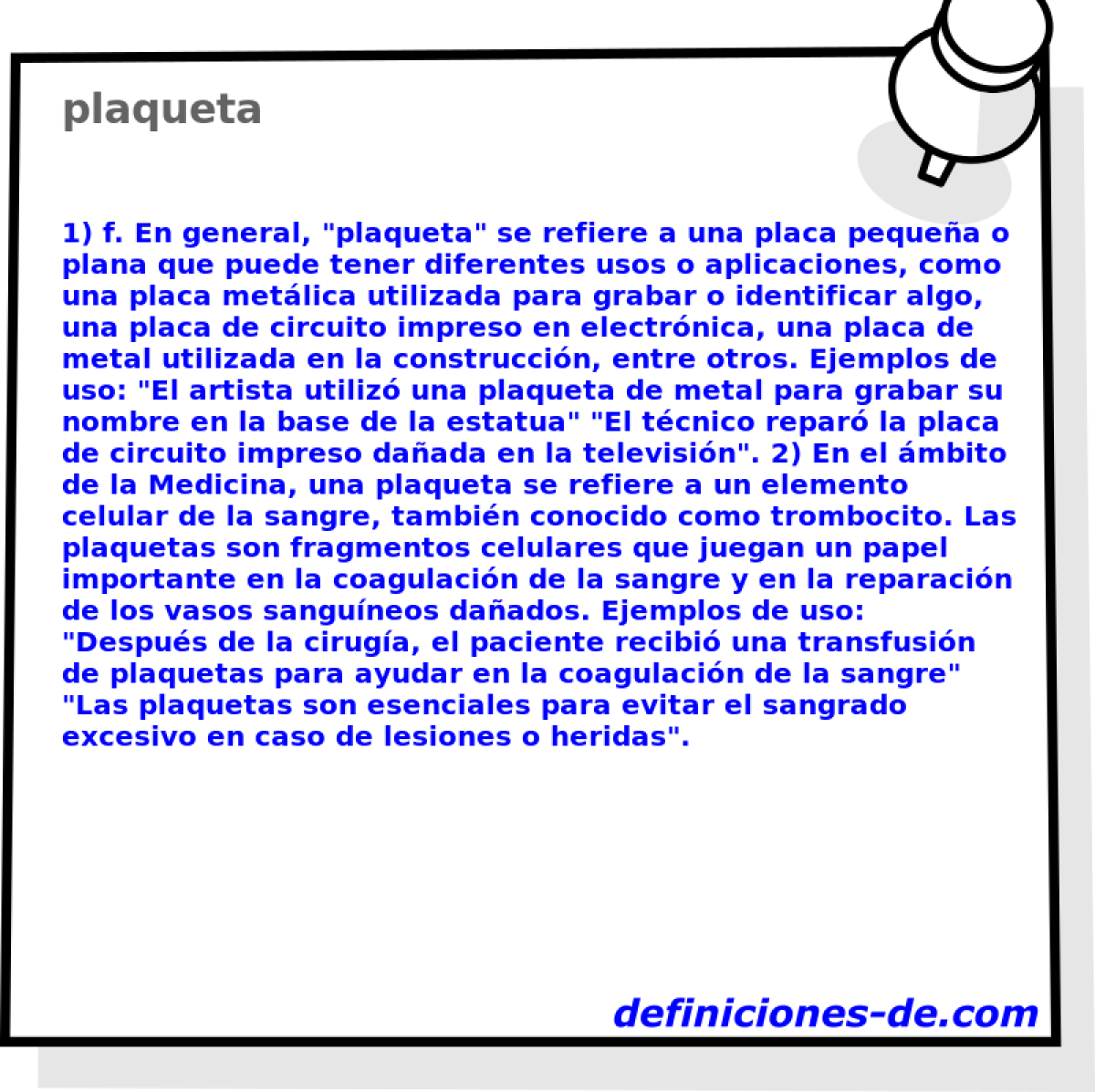 plaqueta 