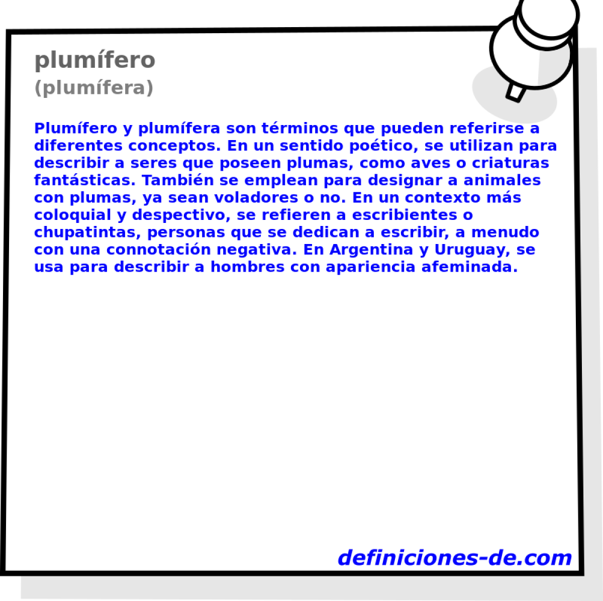plumfero (plumfera)