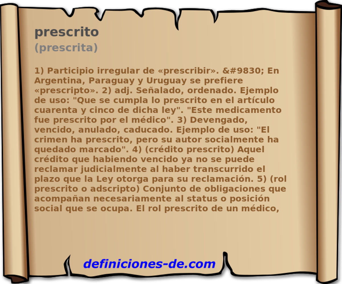 prescrito (prescrita)