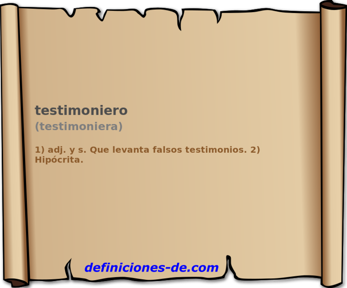 testimoniero (testimoniera)
