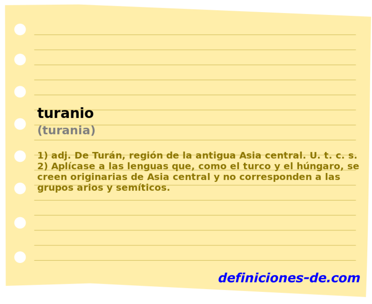 turanio (turania)