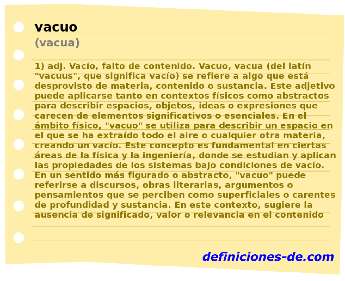 vacuo (vacua)