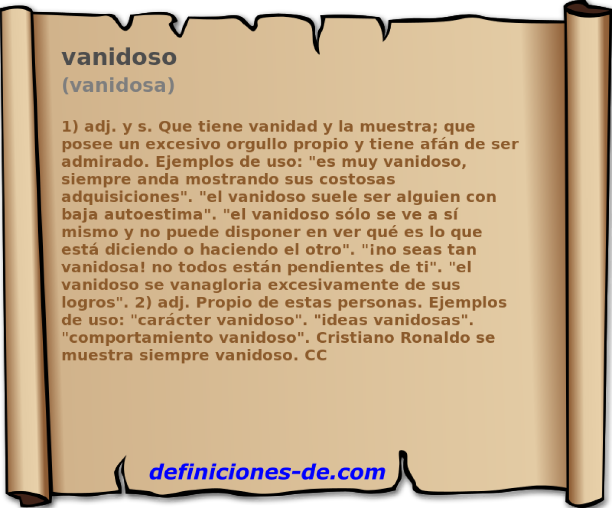 vanidoso (vanidosa)