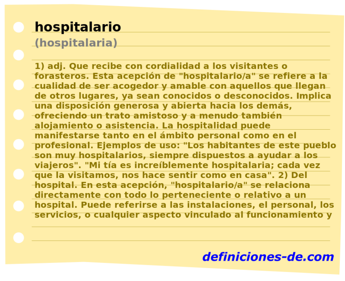 hospitalario (hospitalaria)