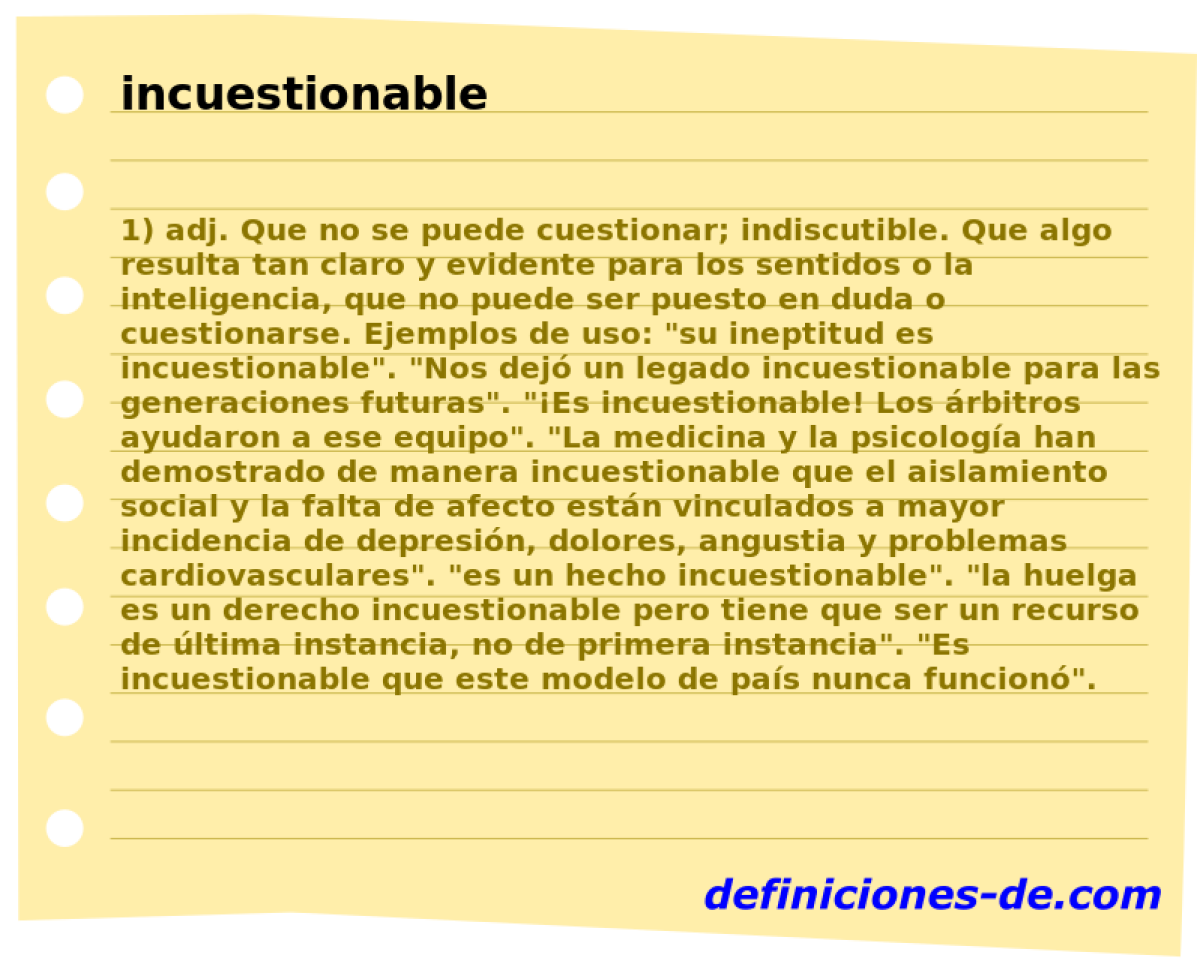 incuestionable 