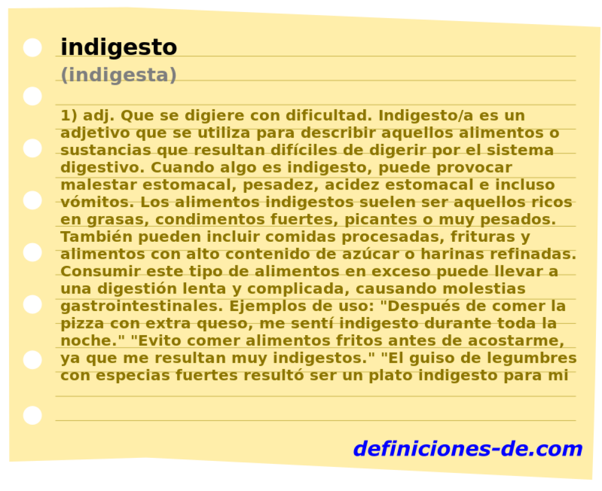 indigesto (indigesta)