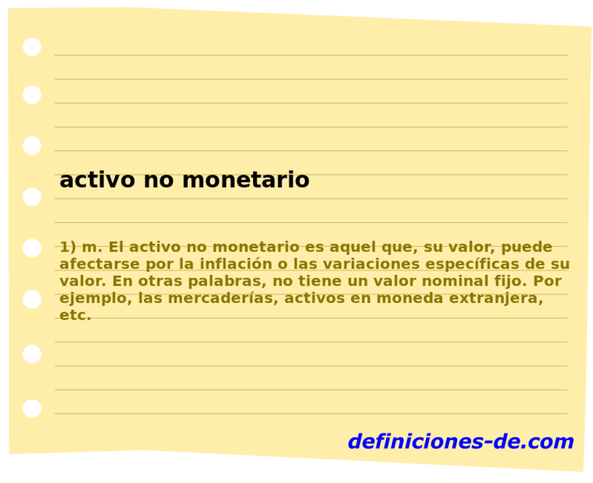 activo no monetario 