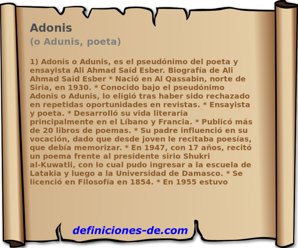 Adonis (o Adunis, poeta)