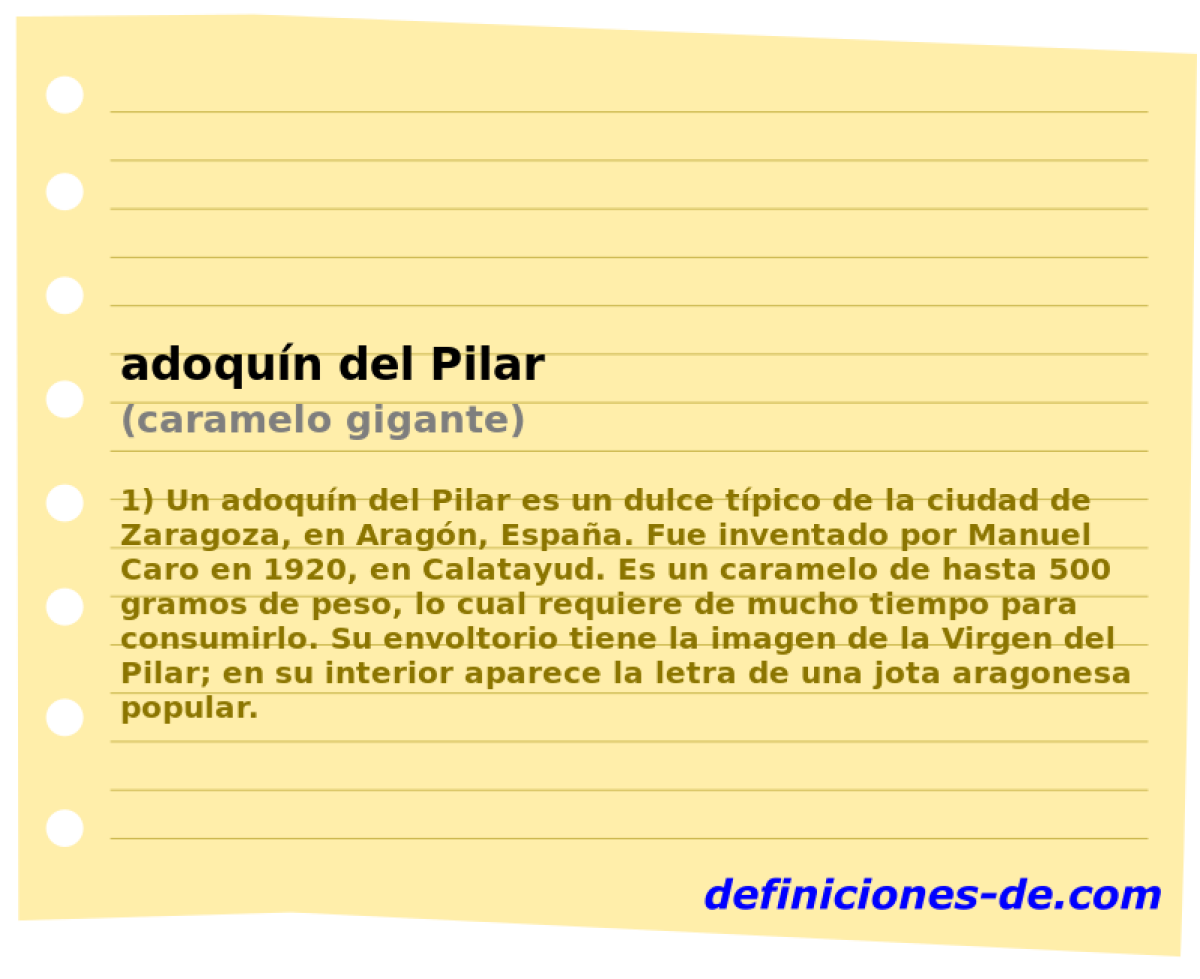 adoqun del Pilar (caramelo gigante)