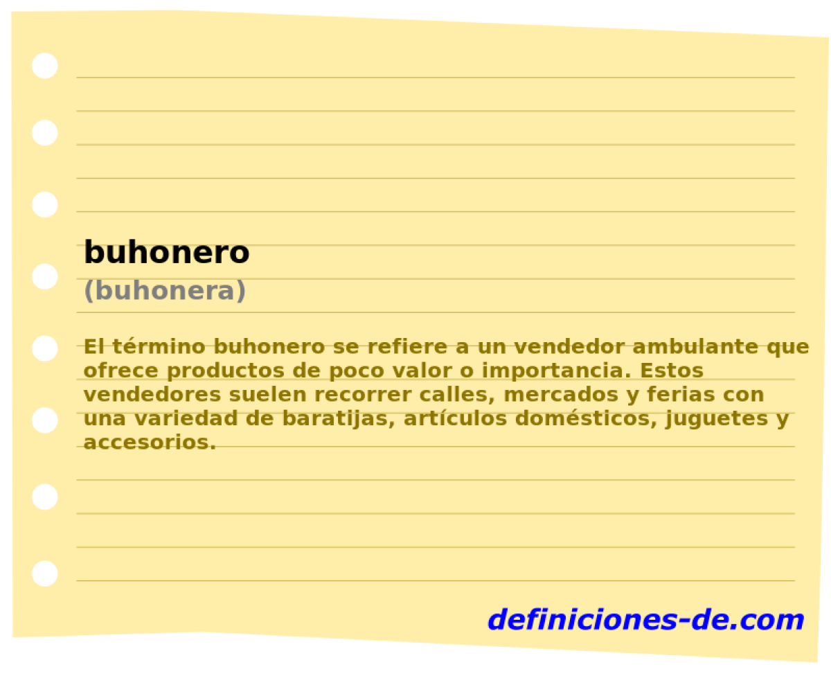 buhonero (buhonera)